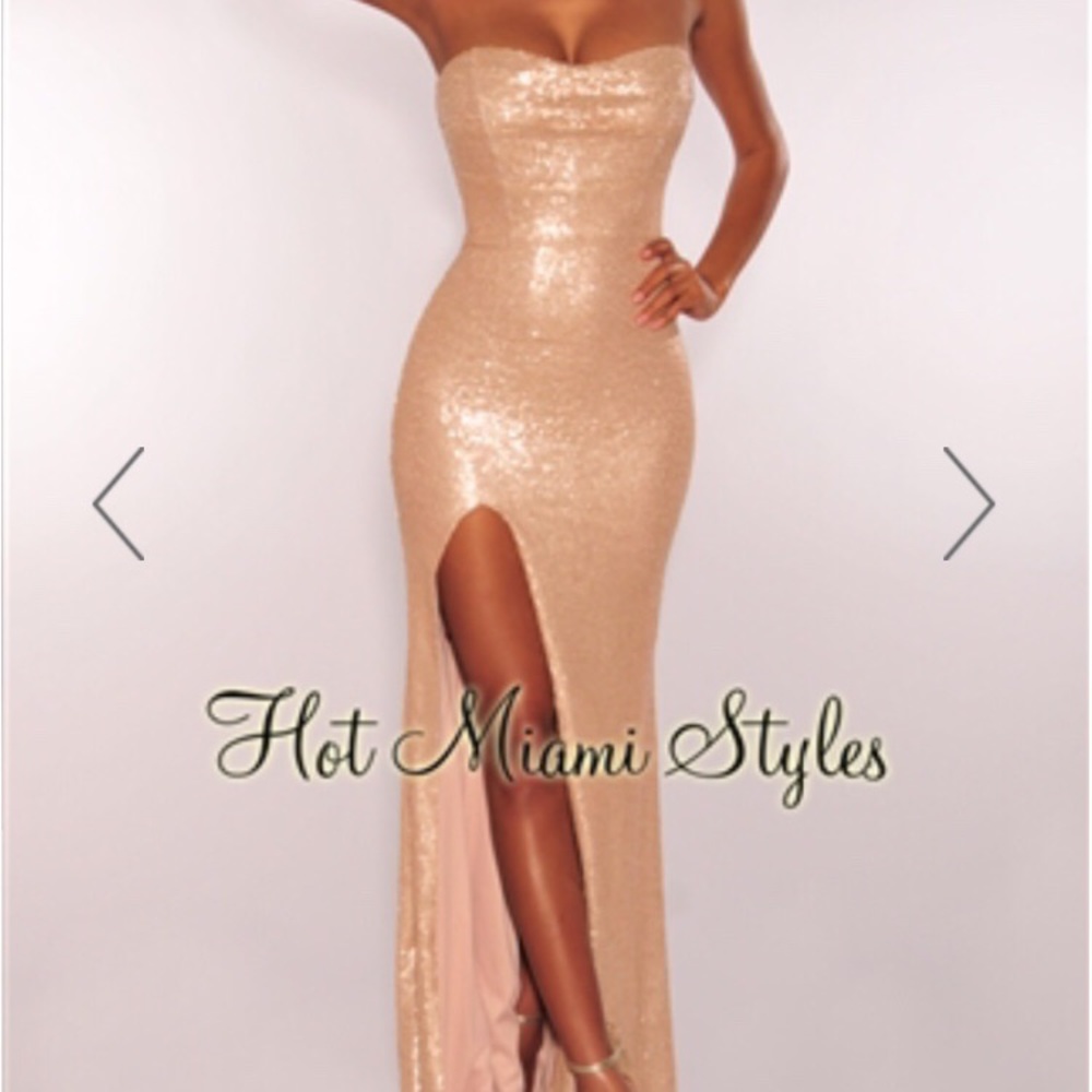 New champagne sequin hotmiamistyles dress